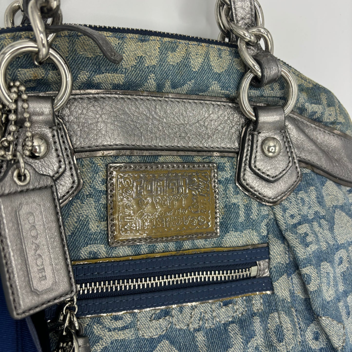 Coach Poppy Denim Shoulder Bag - Blue