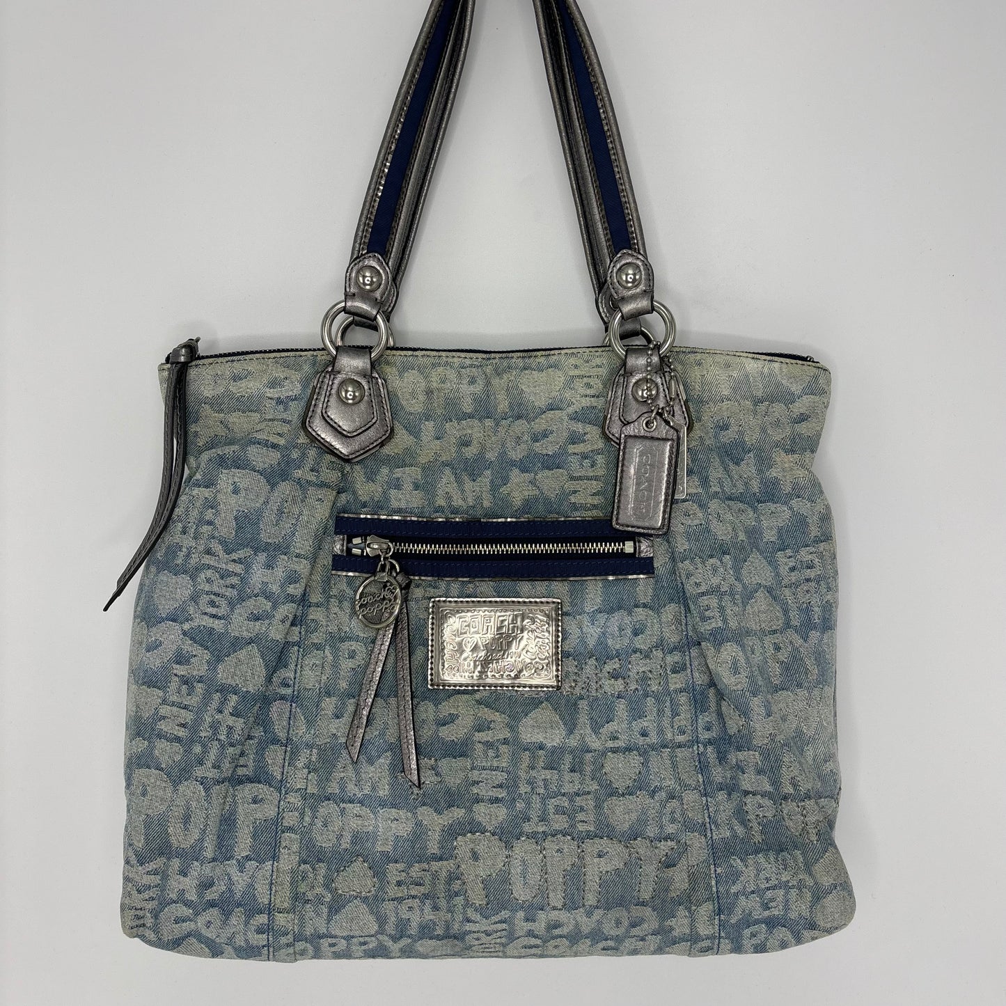 Coach Poppy Denim Tote - Blue