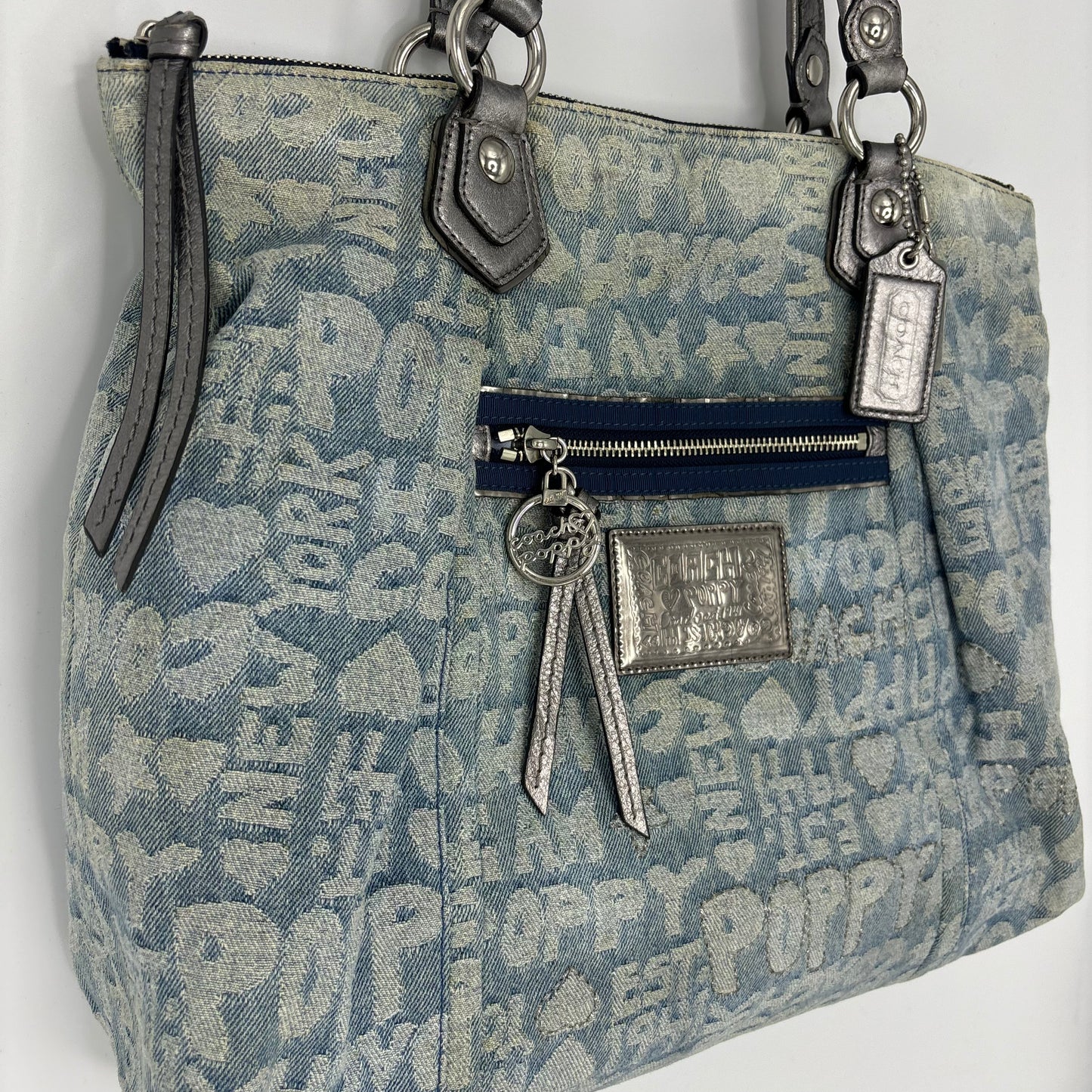 Coach Poppy Denim Tote - Blue