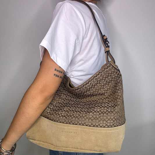 Coach Jacquard Shoulder Bag - Brown