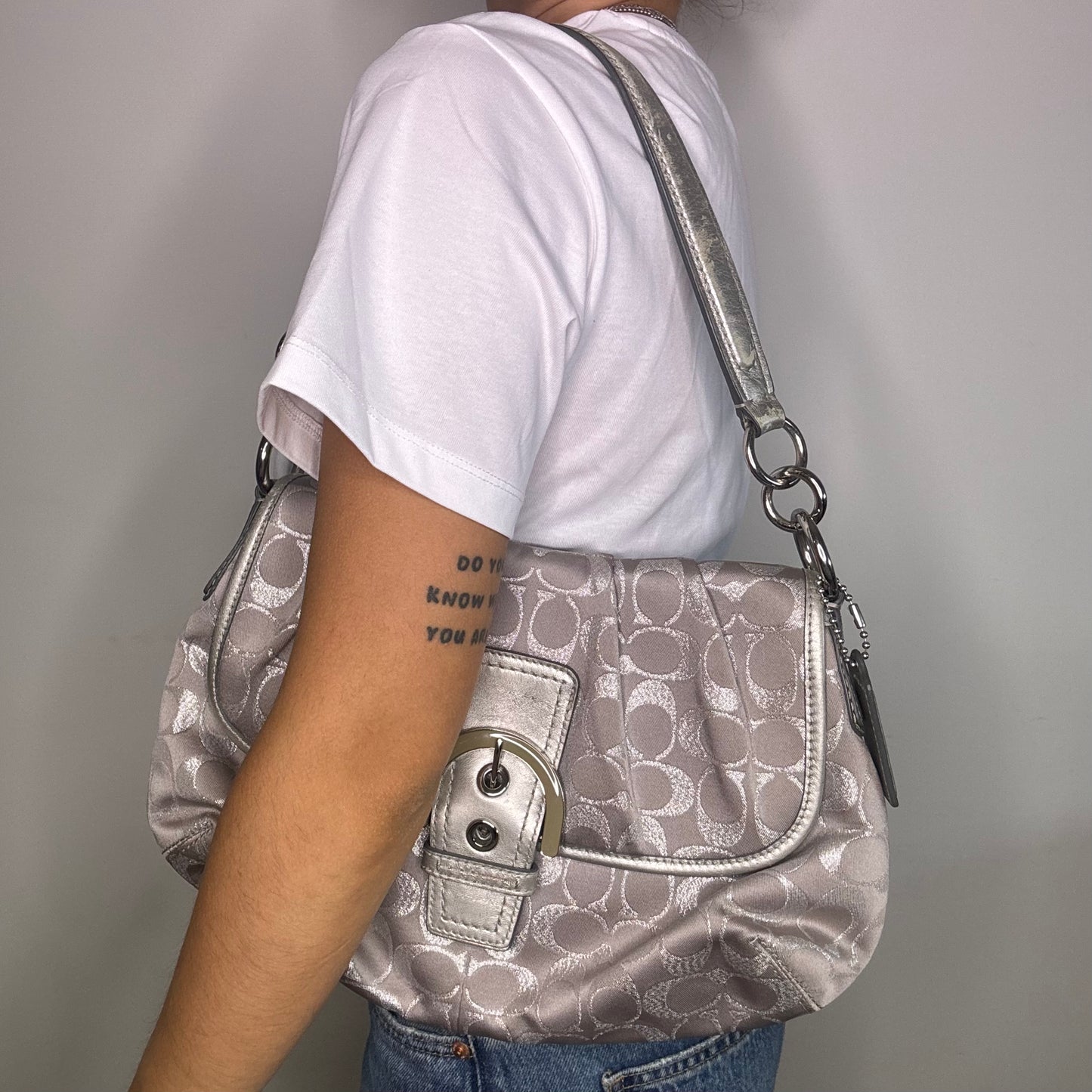 Coach Signature Pleated Soho - Silver