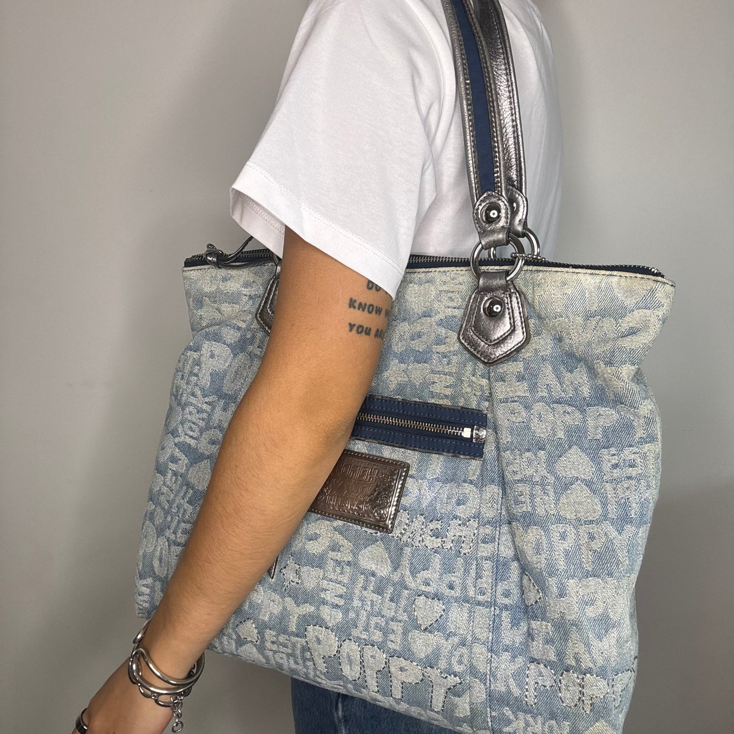 Coach Poppy Denim Tote - Blue